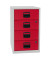Standcontainer PFA PFA4S506 Metall rot/lichtgrau, 4 normale Schubladen, abschließbar