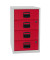 Standcontainer PFA4S506 PFA, Kardinalrot/lichtgrau, 4 Schubladen, Metall, abschlie&szlig;bar