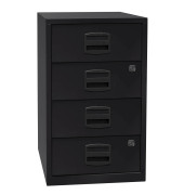 Standcontainer PFA PFA4S433 Metall schwarz, 4 normale Schubladen, abschließbar