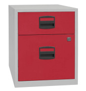 Rollcontainer PFA PFAM1S1F506 Metall kardinalrot/lichtgrau, 1 normale Schublade, mit extra Hängeregisterauszug, abschließbar