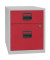 Rollcontainer PFAM1S1F506 PFA, kardinalrot/lichtgrau, 2 Schubladen, Metall, abschlie&szlig;bar