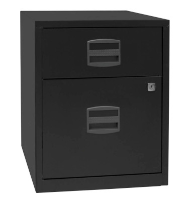 Rollcontainer PFA PFAM1S1F433 Metall schwarz, 1 normale Schublade, mit extra Hängeregisterauszug, abschließbar