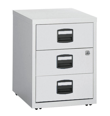Rollcontainer PFA PFAM3S445 Metall lichtgrau, 3 normale Schubladen, abschließbar Rollcontainer PFA PFAM3S445 Metall lichtgrau, 3 normale Schubladen, abschließbar