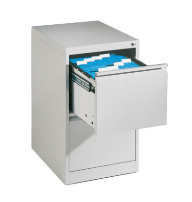 Hängeregistraturschränke einbahnig 2 Schubfächer lichtgrau