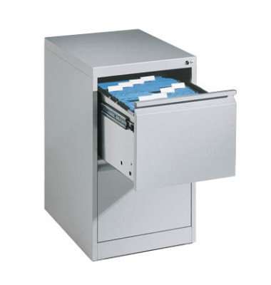 Hängeregistraturschränke einbahnig 2 Schubfächer silber