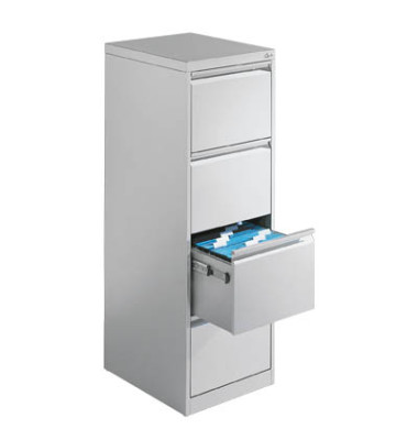 Hängeregistraturschränke einbahnig 4 Schubfächer lichtgrau