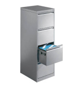 Hängeregistraturschränke einbahnig 4 Schubfächer silber