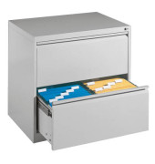 Hängeregistraturschränke doppelbahnig, 2 Schubfächer, lichtgrau 12912-312