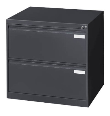 Hängeregistraturschränke doppelbahnig, 2 Schubfächer, anthrazit