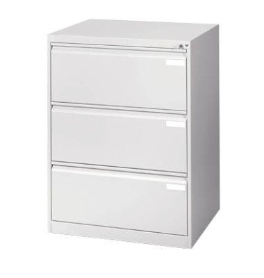 Hängeregistraturschränke doppelbahnig, 3 Schubfächer, lichtgrau