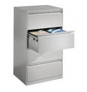 Hängeregistraturschränke doppelbahnig, 4 Schubfächer, lichtgrau