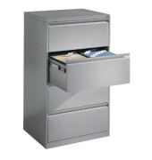 Hängeregistraturschränke doppelbahnig, 4 Schubfächer, silber