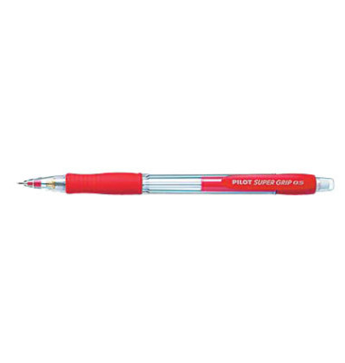 Druckbleistift SUPER GRIP, H-185-SL-R 3011002, Härte HB, 0,5mm, rot/transparent, mit Radiergummi