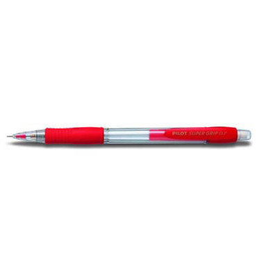 Druckbleistift SUPER GRIP, HL-187-SL-R 30120002, Härte HB, 0,7mm, rot/transparent, mit Radiergummi