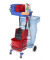 Reinigungswagen Varietta mit 3 Eimern + Presse rot/blau
