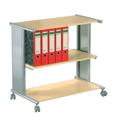 Bürowagen Pragma buche/silber 76 x 42 x 72,5 cm