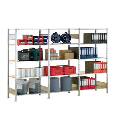 Grundsteckregal 100,0 x 40,0 x 200,0 cm verzinkt 5 Fachböden Grundsteckregal 100,0 x 40,0 x 200,0 cm verzinkt 5 Fachböden