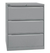H&auml;ngeregistraturschrank DF3355 Office, silber, 3 Schubladen, 2-bahnig