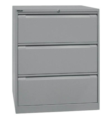 Hängeregistraturschrank 80 x 62,2 x 101,6 cm 3 Schubfächer silber