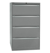 H&auml;ngeregistraturschrank DF4355 Office, silber, 4 Schubladen, 2-bahnig