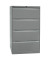 H&auml;ngeregistraturschrank DF4355 Office, silber, 4 Schubladen, 2-bahnig
