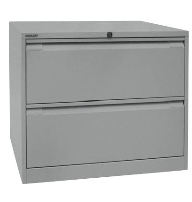 H&auml;ngeregistraturschrank DF2355 Office, silber, 2 Schubladen, 2-bahnig