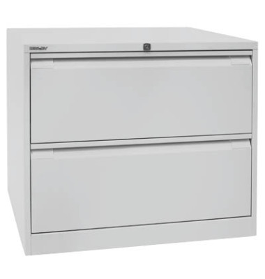 H&auml;ngeregistraturschrank DF2645 Office, lichtgrau, 2 Schubladen, 2-bahnig
