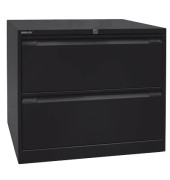 H&auml;ngeregistraturschrank DF2633 Office, schwarz, 2 Schubladen, 2-bahnig