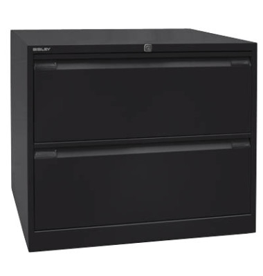 H&auml;ngeregistraturschrank DF2633 Office, schwarz, 2 Schubladen, 2-bahnig