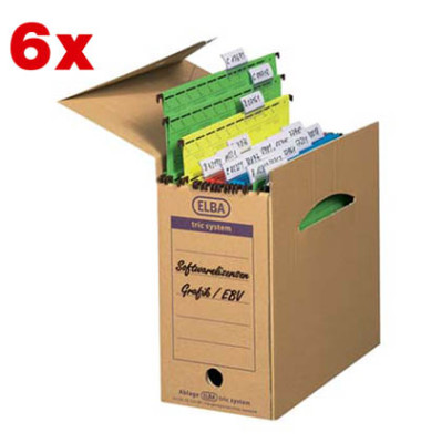 Archivbox tric system 100421089, A4, braun, innen 15,8x30,8x33,3cm, Karton