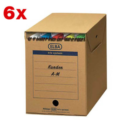 Archivcontainer tric system 100421090, A4, braun, innen 33,3x23,6x30,8cm (TxBxH), Karton