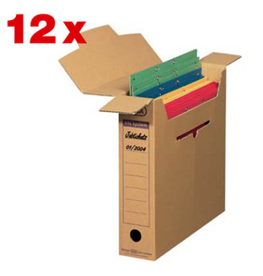 Archivbox tric system 100421087, A4, braun, innen 31,4x7,6x33,9cm, Wellpappe
