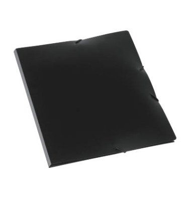 Eckspannmappe 9038-00766, A4 schwarz Polypropylen (PP), mit 3 Einschlagklappen