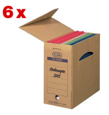 Archivcontainer tric system 100421091, A4, braun, innen 30,8x15,8x33,3cm, Wellpappe