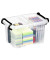 Aufbewahrungsbox Ablagebox HW670 2006700110, 6 Liter, mit Deckel, au&szlig;en 30x22,5x18,3cm, Kunststoff transparent