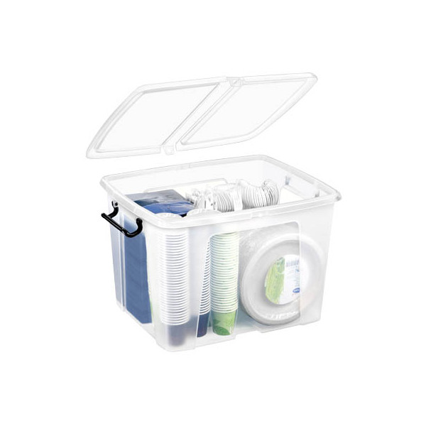 Cep Aufbewahrungsbox Ablagebox HW674 2006740110, 40 Liter, mit Deckel, außen 50x39,5x32,9cm, Kunststoff transparent 5021711039542 Ce