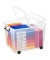 Aufbewahrungsbox Ablagebox HW676 2006760110, 75 Liter, mit Deckel, au&szlig;en 60x48,5x41,5cm, Kunststoff transparent