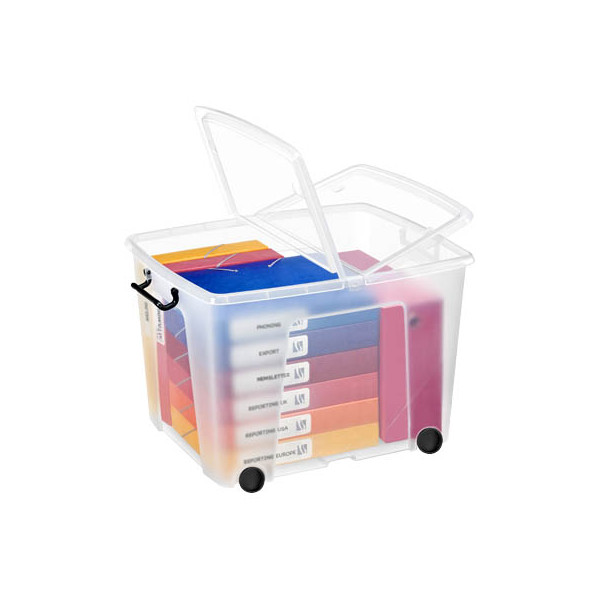 5021711042832 - Aufbewahrungsbox Ablagebox HW676 2006760110 75 Liter mit Deckel für A3 außen 600x485x415mm Kunststoff transparent 5021711042