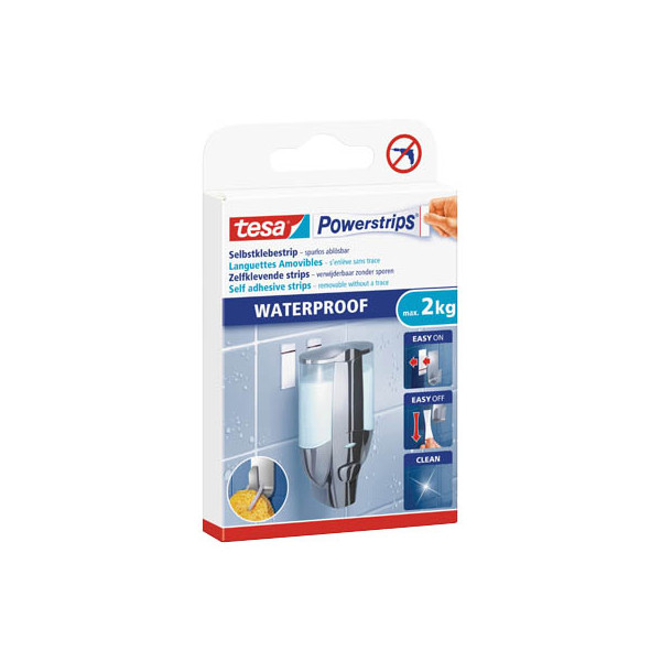 4042448175175 - Klebestrips 59700-00000-04 Powerstrips WATERPROOF 6 Stück 20x50mm (BxL) doppelseitig wiederablösbar 4042448175175 6 Stück