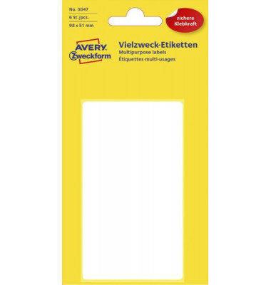 Etiketten 3047 98 x 51 mm weiß