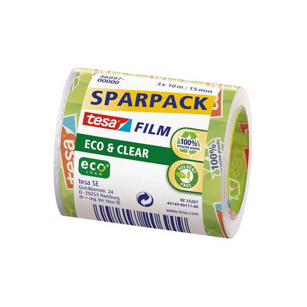 30 Stück Tesa Klebeband ECO & CLEAR 56997-00000-01, 15mm x 10m, transparent 4042448206909 Tesa 10 Meter