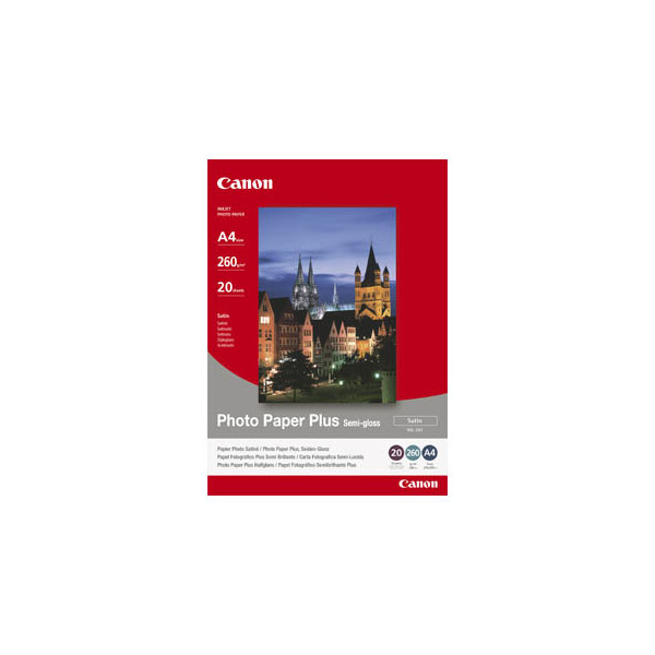 4960999405377 - Fotopapier SG-201 Plus Semigloss 1686B021 A4 für Inkjet 260g weiß seidenmatt einseitig bedruckbar 4960999405377 20 Blatt