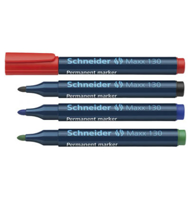 Permanentmarker Maxx 130 4er Etui farbig sortiert 1-3mm Rundspitze