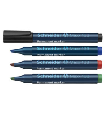 Permanentmarker-Set Maxx 133, SN113394, Pack, 4-farbig sortiert, 1-4mm Keilspitze