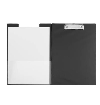 Klemmbrettmappe mit Folienüberzug 2339290, A4, schwarz, Karton, Folien-kaschiert, inkl Aufhängeöse