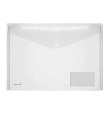 Dokumententasche - 40132-04, A4 quer, transparent farblos, Polypropylen (PP), Klettverschluss