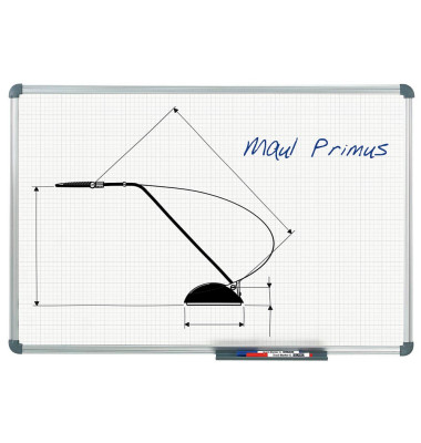 Raster-Whiteboard MAULstandard, 6465484, 120x90cm, kunststoffbeschichtet, Aluminium