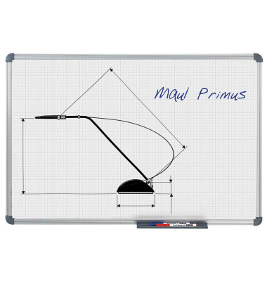 Raster-Whiteboard MAULstandard, 6465884, 150x100cm, kunststoffbeschichtet, Aluminium