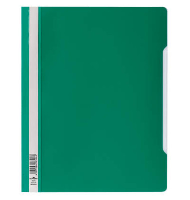 Schnellhefter 257005, A4+, grün, Polyvinylchlorid (PVC), Vorderdeckel transparent