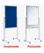 Moderationstafel Pro 638 09 82, 75x120cm, Textil + Whiteboard (beidseitig), pinnbar, beschreibbar, magnetisch, mit Rollen, blau 